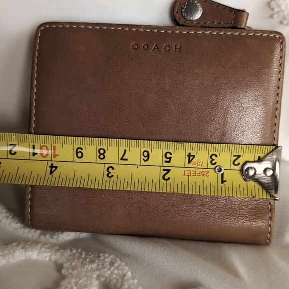 Coach Butter Soft Embossed Bifold/Zip Ladies Wallet- Camel Color - Picture 13 of 16